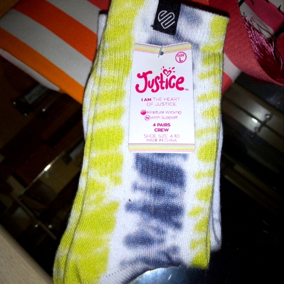 NWT 4pk justice crew socks - Picture 2 of 8